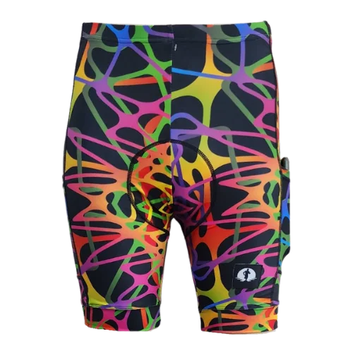 Funky Cycling Shorts - Rainbow Veins