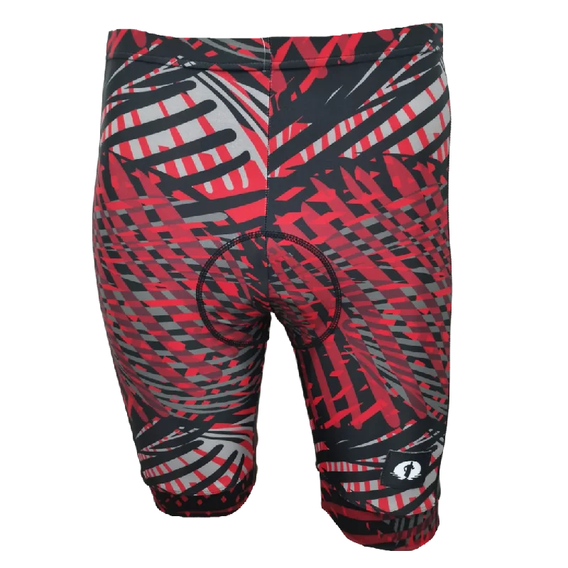 Funky Cycling Shorts - Red Sound Waves