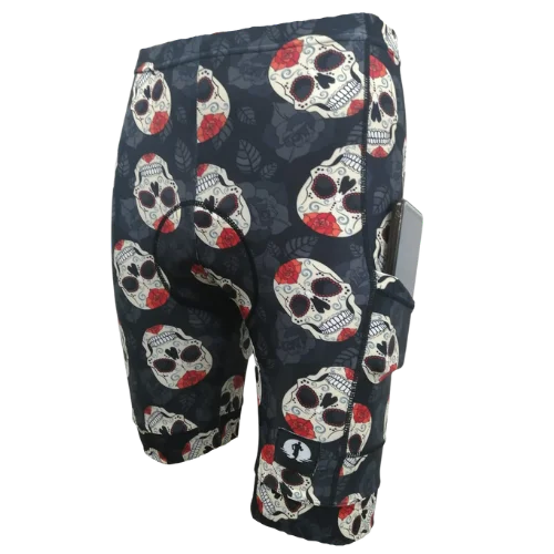 Funky Cycling Shorts - Smiley Skulls