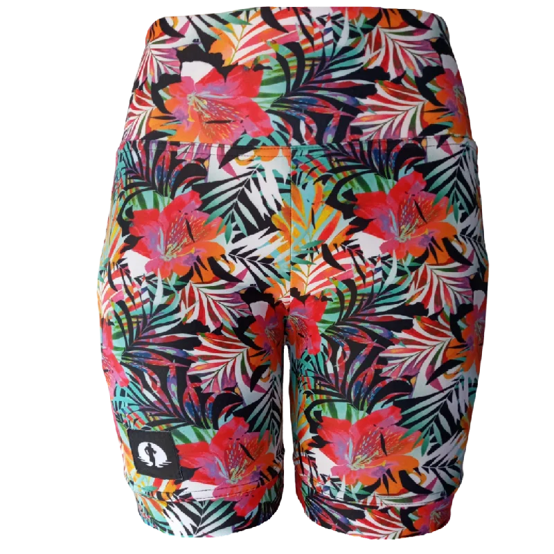 High Waist Funky Pants - Hibiscus Brights