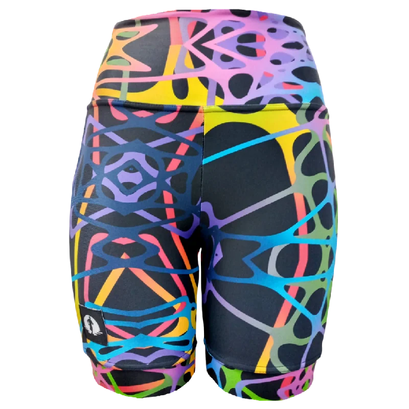 High Waist Funky Pants - Rainbow Veins