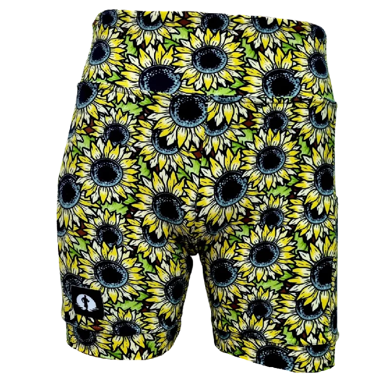 High Waist Funky Pants - Sunflowers