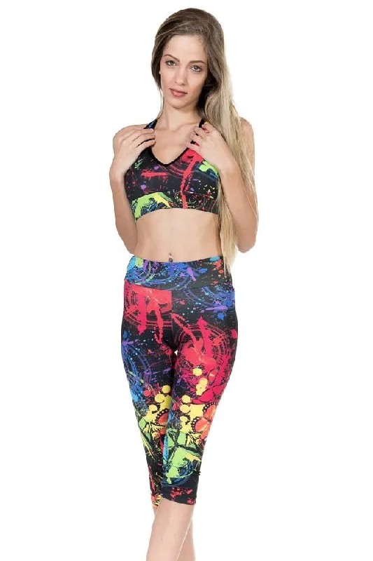 Margarita Activewear Butterfly Fitted Capri 302T