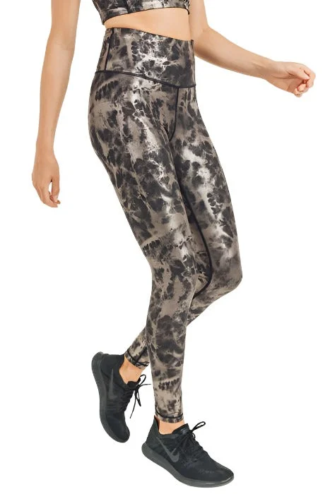 Mono B Metallic Foil Printed High-Waist Leggings APH2873 and Plus