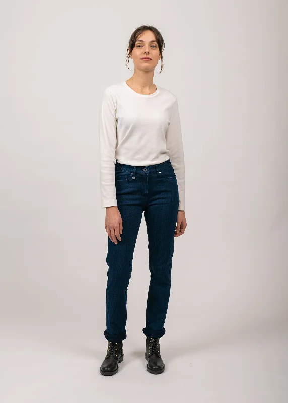 Patricia straight jeans - elasticated waist, in stretch cotton (DENIM)