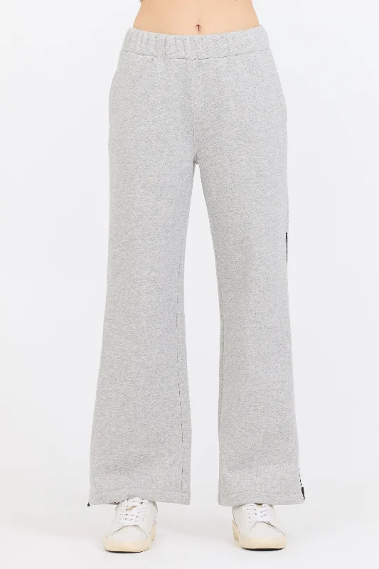 Pure Grey Contrast Black Zipper Flare Pant