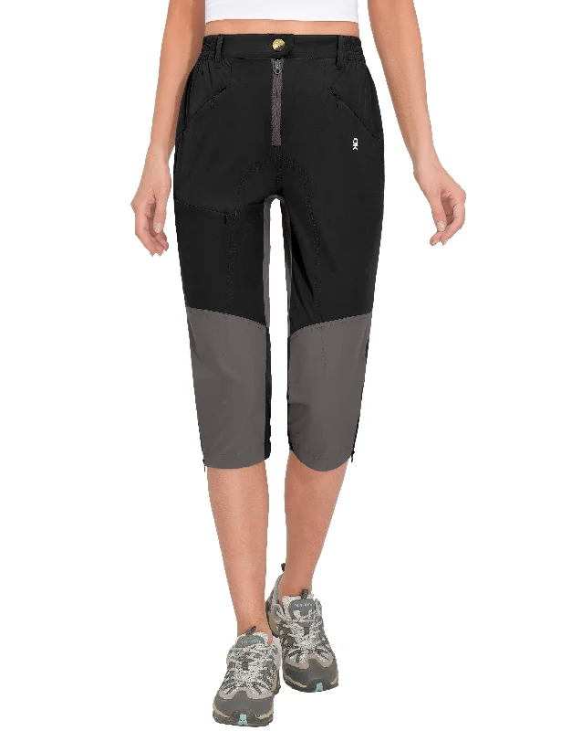 Women's Quick Dry Capri 3/4 Hiking Water-Resistant Pants Golf Casual